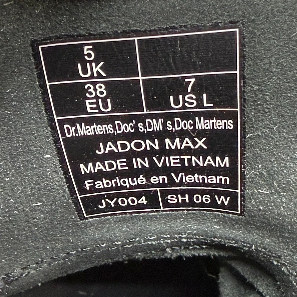 Dr. Martens Jadon Max Platform Chunky Womens 7 Combat Boots Black Leather Zip 38 - Picture 11 of 11